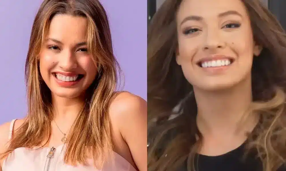 sorriso, novo, largo, da família, inteira;